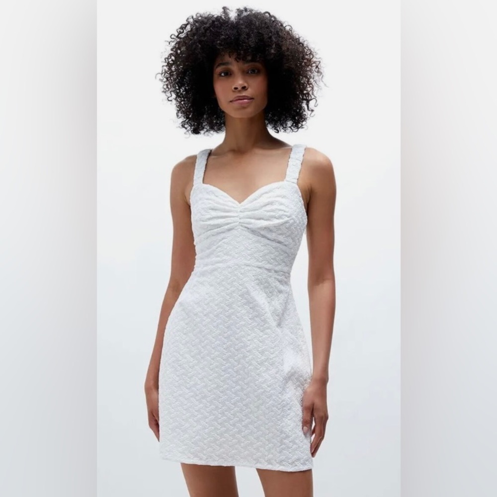 Only worn once! Mink pink textured sweetheart mini dress